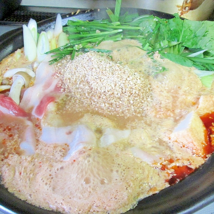 野菜たっぷりのたっぷり! 坦々ごま豆乳鍋!(夏版)